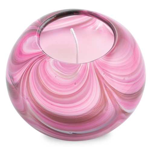 Miniature Round Candleholder (Mixed Pink) Malta,Glass Lifestyle Range Malta, Glass Lifestyle Range, Mdina Glass