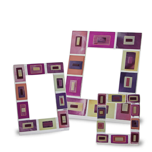 Pink Squares Frame (21x16cm) Malta,Glass Picture Frames Malta, Glass Picture Frames, Mdina Glass