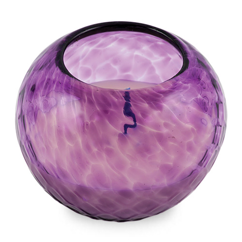 Miniature Round Candleholder (Purple) Malta,Glass Textured Range Malta, Glass Textured Range, Mdina Glass