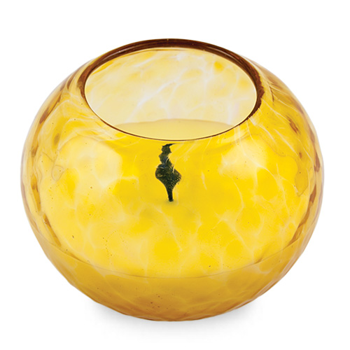 Miniature Round Candleholder (Amber) Malta,Glass  Malta, Glass , Mdina Glass