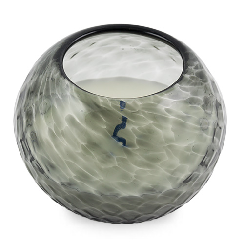 Miniature Round Candleholder (Grey) Malta,Glass Textured Range Malta, Glass Textured Range, Mdina Glass