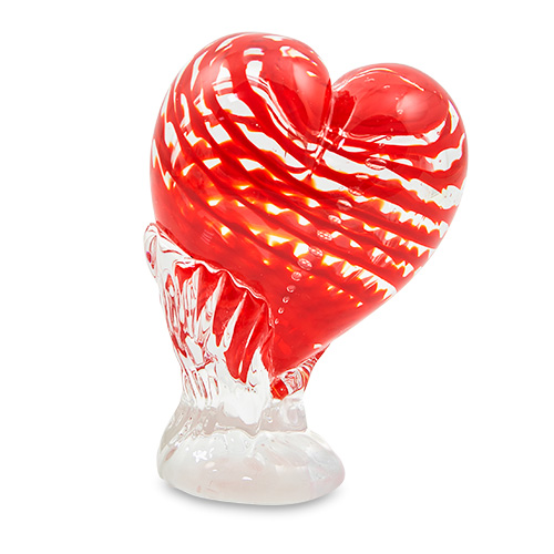 Small Sculpted Heart with Base Malta,Glass Sculptures Malta, Glass Sculptures, Mdina Glass