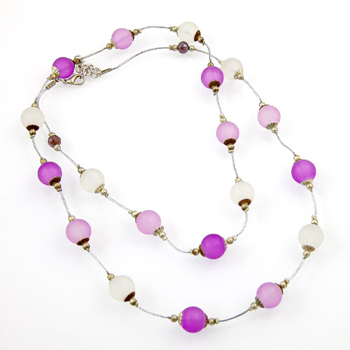 Frosted Glass Bead Necklace Malta,Glass Necklaces Malta, Glass Necklaces, Mdina Glass