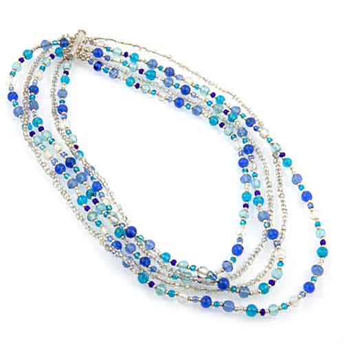 Multi Strand Glass Bead Necklace Malta,Glass Necklaces Malta, Glass Necklaces, Mdina Glass