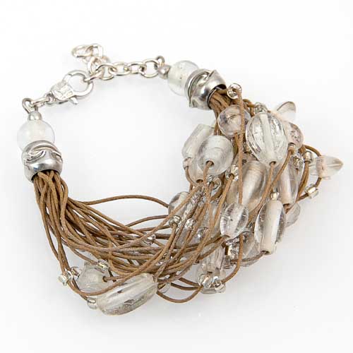  Malta,  Malta, Bracelet with Glass Beads & Leather Strings Malta, Jewellery Malta, Mdina Glass Malta