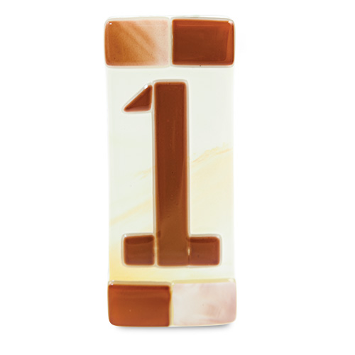 Brown House Number Malta,Glass Individual House Numbers Malta, Glass Individual House Numbers, Mdina Glass