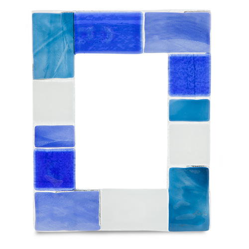 Blue & White Squares Frame Malta,Glass Picture Frames Malta, Glass Picture Frames, Mdina Glass