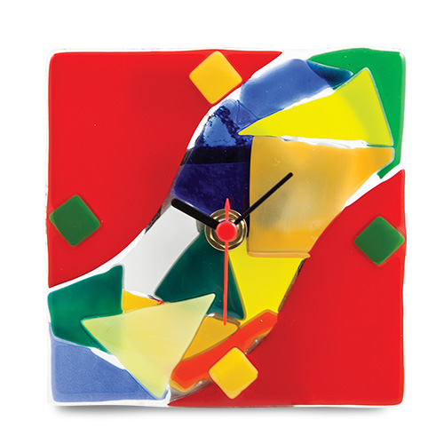 Red Maze Clock Malta,Glass Clocks Malta, Glass Clocks, Mdina Glass