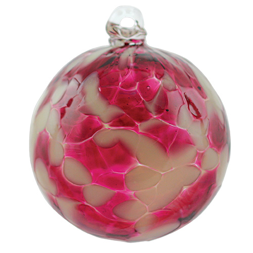 Candy Pink Small Round Bauble Malta,Glass Personalised Baubles Malta, Glass Personalised Baubles, Mdina Glass