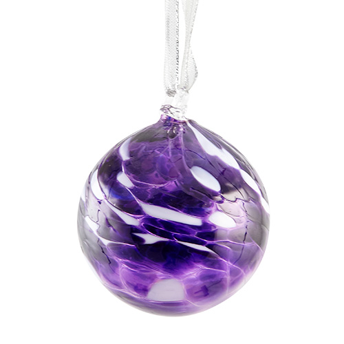 Purple Small Round Bauble Malta,Glass Personalised Baubles Malta, Glass Personalised Baubles, Mdina Glass