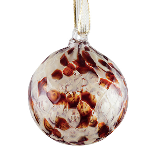 Candy Red Small Round Pine Bauble Malta,Glass Baubles Malta, Glass Baubles, Mdina Glass