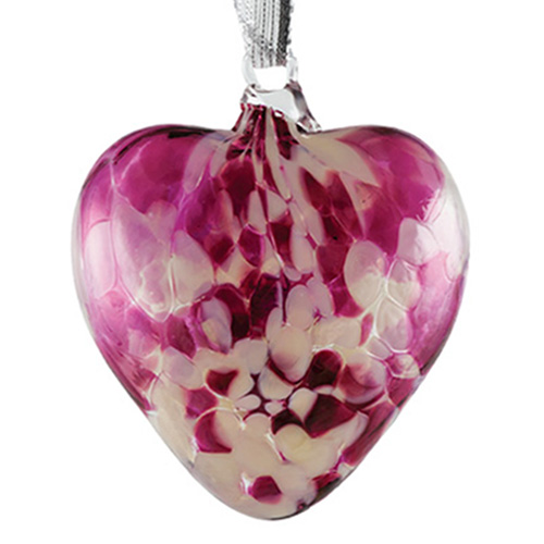 Candy Pink Heart Bauble Malta,Glass Personalised Baubles Malta, Glass Personalised Baubles, Mdina Glass