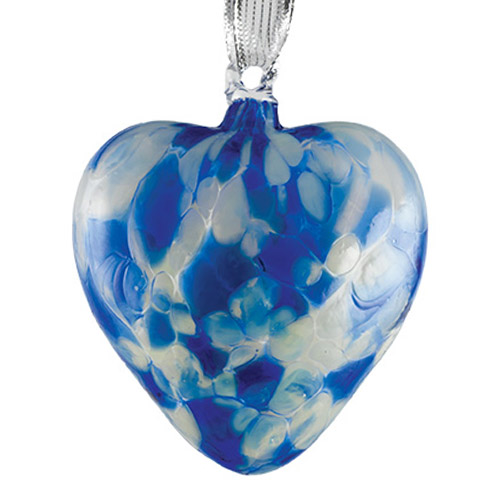 Candy Blue Heart Bauble Malta,Glass Personalised Baubles Malta, Glass Personalised Baubles, Mdina Glass
